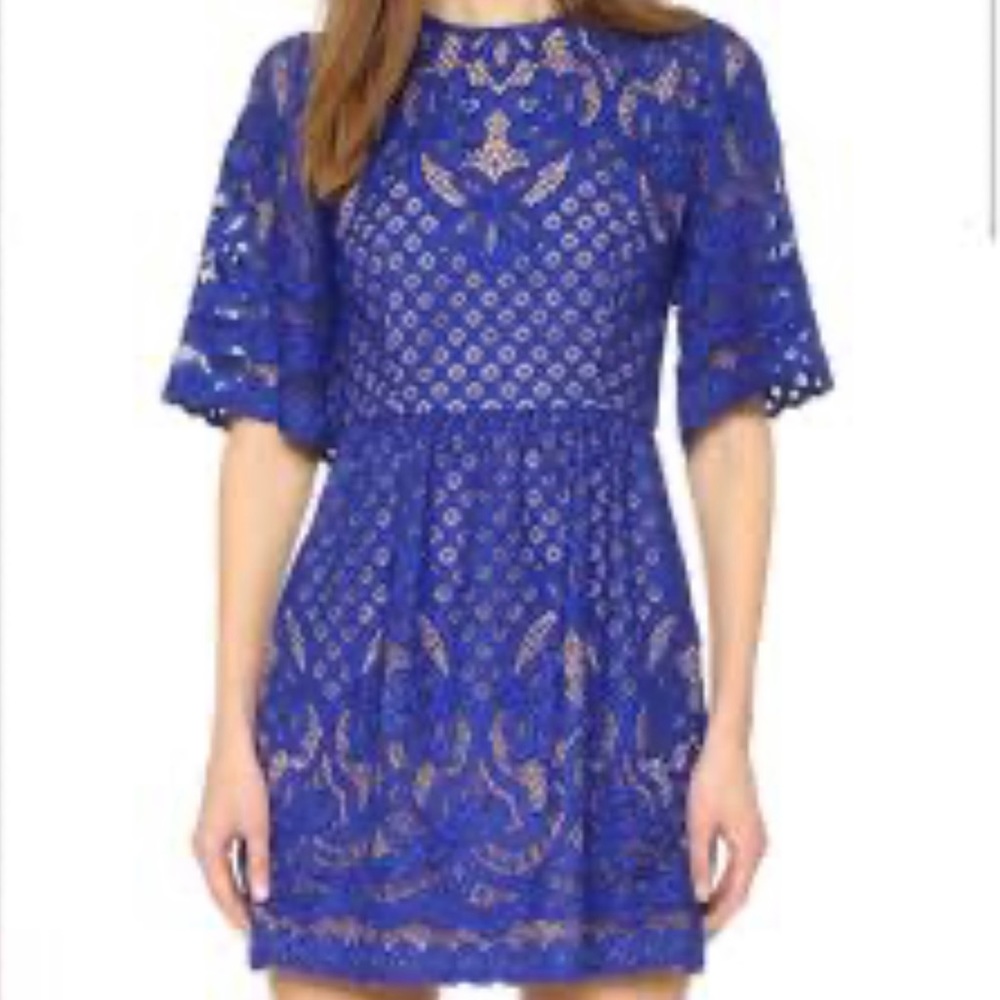 BCBGMAXAZRIA Cobalt Blue Lace Dress